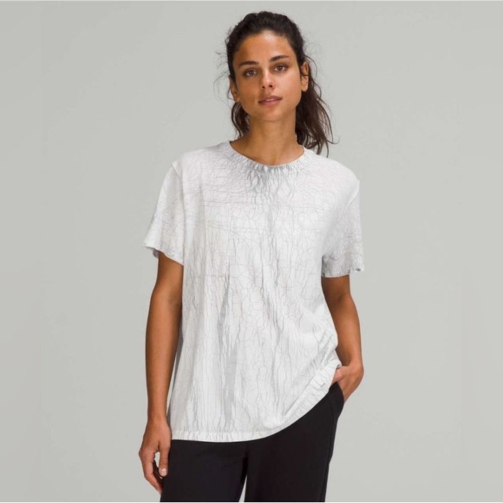 Lululemon All Yours Short Sleeve T-Shirt Vitasea Thread Dye White Black Gym Yoga
